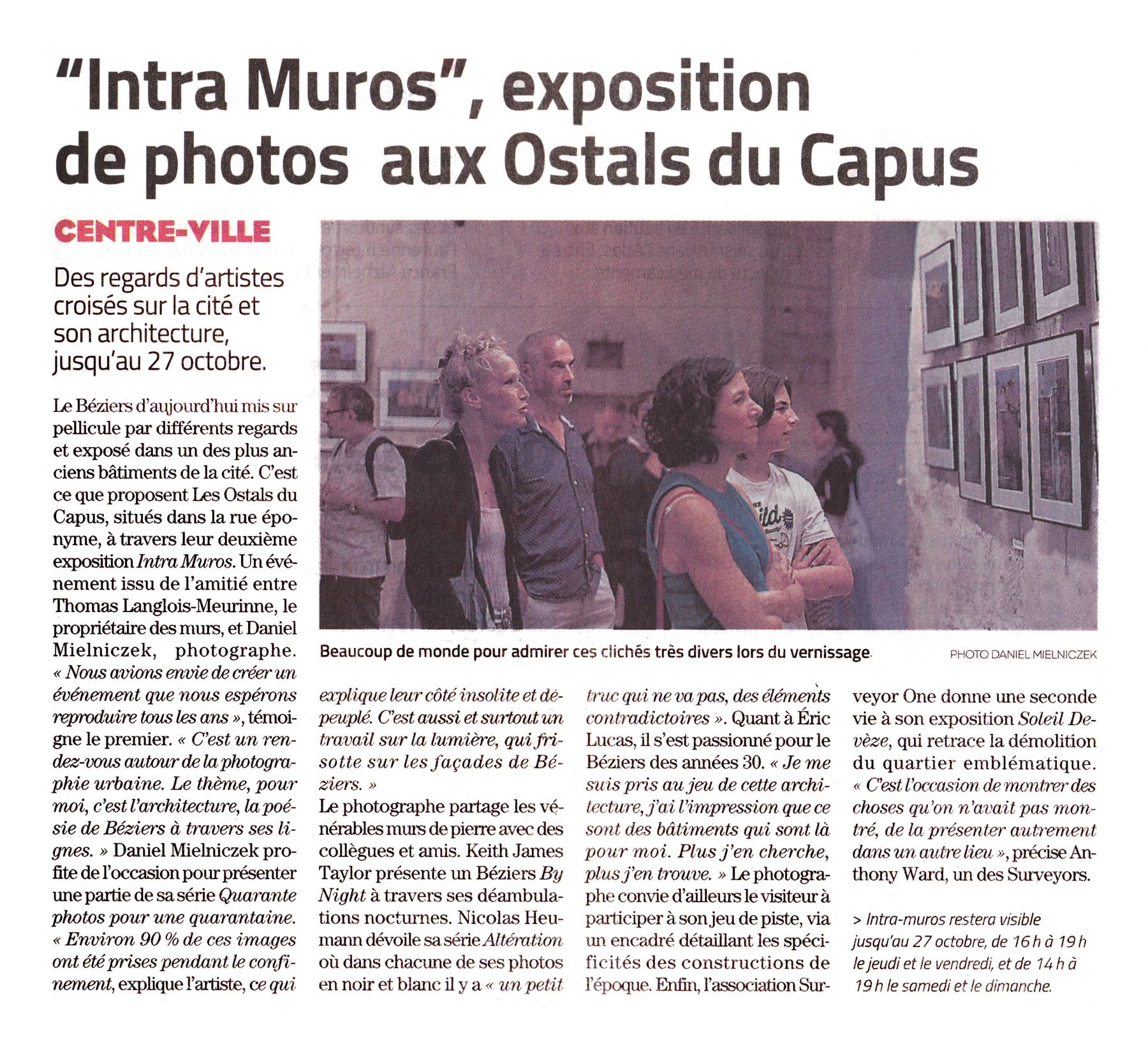 Intra Muros, exposition de photo aux Ostals